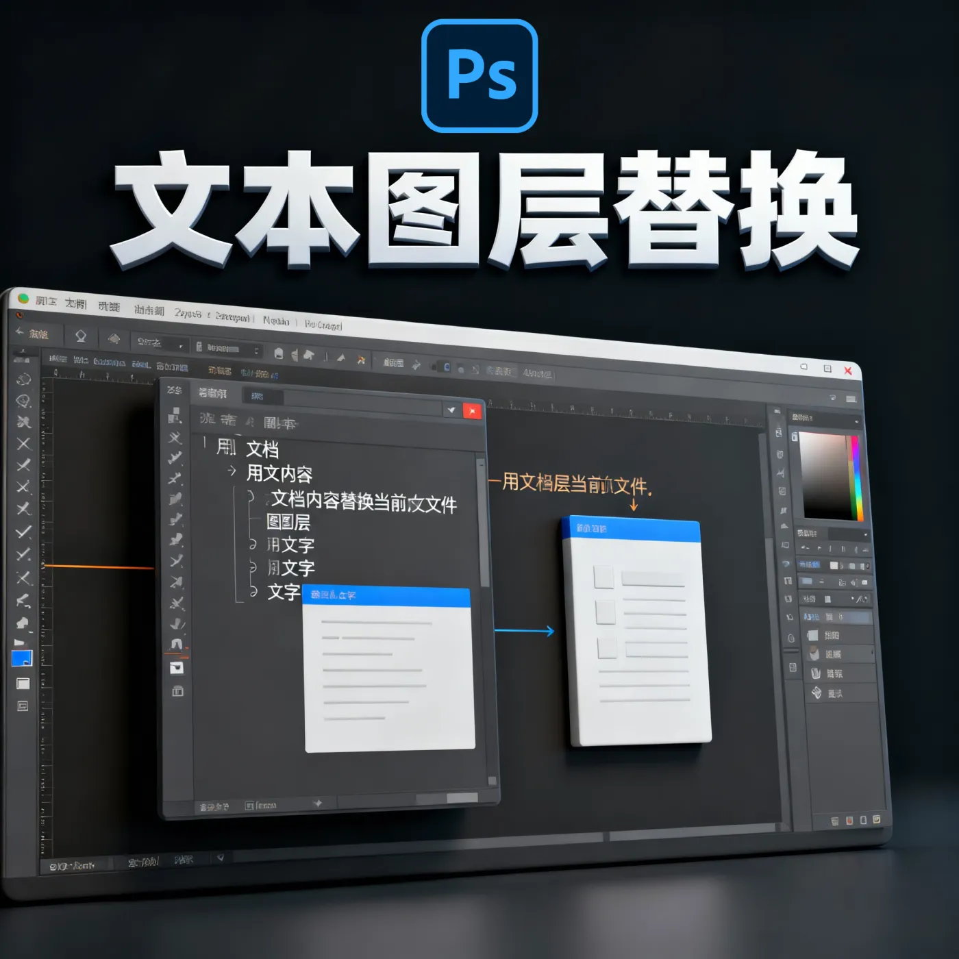 文本图层替换