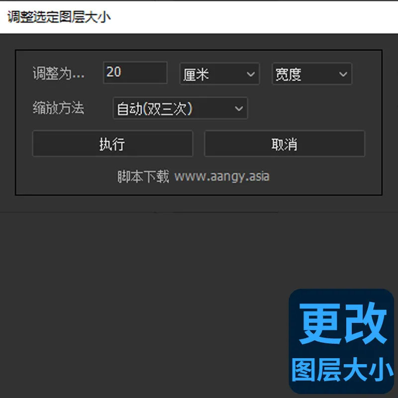调整选定图层大小